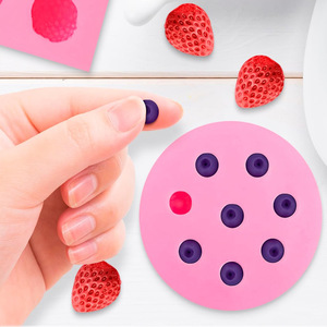 Moules en silicone pour résine, fondant, savon, bougies, <span class=keywords><strong>cire</strong></span> fondante, chocolat et bonbons, en forme de mini-fruits (fraise, framboise, myrtille), pièce unique - Product Image 3