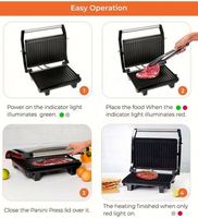 Machine à sandwich électrique 2 tranches, 180 degrés, pour une vie saine, presse à panini antiadhésive, grill, appareil de cuisson