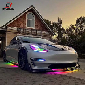 Kit bodi serat karbon, Bumper Spoiler rok samping bumper belakang <span class=keywords><strong>diffuser</strong></span> bibir depan gaya V untuk Tesla <span class=keywords><strong>Model</strong></span> <span class=keywords><strong>3</strong></span> - Product Image 6