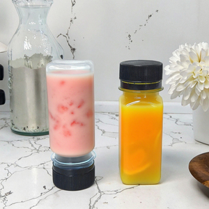 Bouteille carrée de haute qualité de 60 ml 120ml 2oz 4oz de <span class=keywords><strong>jus</strong></span> de fruits boisson en plastique PET 60 ml pousse de gingembre - Product Image 2