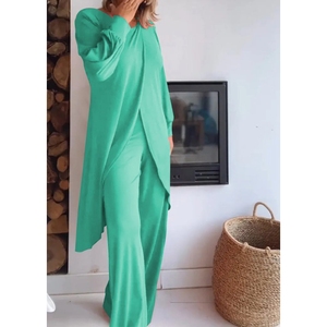 ชุดเซ็ต 2 ชิ้น เสื้อครอปแขนยาวและกางเกงขายาวทรงหลวม สไตล์ลำลอง ใส่สบาย แฟชั่นสำหรับผู้หญิง ยี่ห้อ Zigongni - Product Image 6