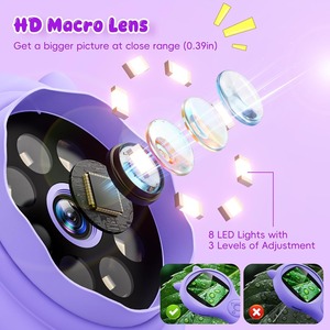 กล้องจุลทรรศน์พกพาสำหรับเด็ก - กล้องจุลทรรศน์ขนาดเล็กสำหรับเด็กเล็ก - ของเล่นสำรวจวิทยาศาสตร์ STEM สำหรับเด็ก ของขวัญสำหรับเด็ก - Product Image 3