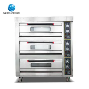 Kualitas Tinggi Bakery Baking Oven Peralatan Harga 3 Deck 6 Tray Oven Listrik Industri Roti Kue Pizza Dibangun Dalam Baking oven