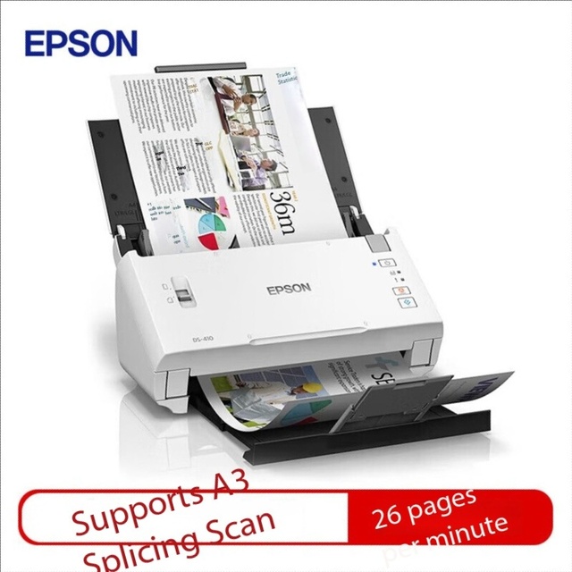 DS-410 Duplex Color ADF Scanner 26ppm Auto Blank Page Removal 50 Sheets Feeder Support A3 Stitching Office Document Scanner