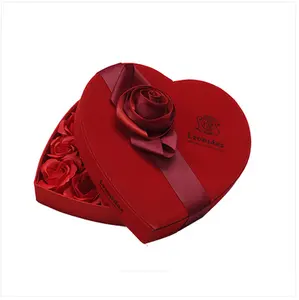 2023 Valentines Day Wholesale Red Rose Cosmetic Jewellery Chocolate Heart Shape Gift Box