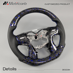 Volante de fibra de carbono forjado azul personalizado para Toyota Land Cruiser LC200 J150 Crown 2016-2021, mejora del interior. - Product Image 3