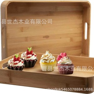 ถาดไม้ไผ่ทรงสี่เหลี่ยม Mu Yujia ขนาด 30x20 ซม. ถาดเสิร์ฟรักษ์โลกสำหรับชาและผลไม้ ใช้ในบ้าน - Product Image 3