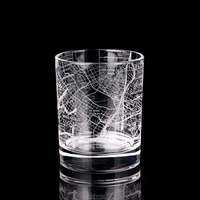 Pegatinas con patrón de mapa personalizado, tazas de cristal tipo bala Espresso con Base pesada, venta al por mayor