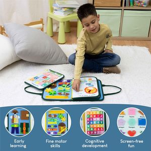 Juguetes Educativos Tempranos, Tablero de Actividades de Fieltro con Animales Salvajes, Tablero de Aprendizaje para Niños Pequeños - Product Image 4