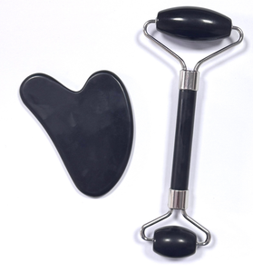 Facial <b>Roller</b> Black Xiuyan <b>Jade</b> Guasha Set for Facial Massage - Product Image 4