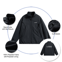 Veste zippée à col montant pour homme, coupe décontractée, légère, entièrement zippée, printemps-automne, logo personnalisé, vestes de tous les jours