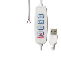 Câble de commutation USB 5V4, contrôleur de lumière LED pour veilleuse, gradation des couleurs, cordon d'alimentation à quatre boutons avec fonction de gradation