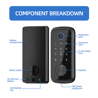 Cerradura de puerta con cerrojo YAGU, cerraduras inteligentes Ttlock Tuya para puerta delantera, Wi-Fi, cerradura de puerta Digital inteligente sin llave