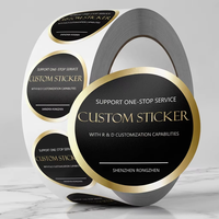 Étiquettes personnalisées en rouleau, imperméables, avec logo d'entreprise imprimé en feuille d'or, pour emballage de produits - Prix usine