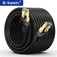 Cable Ethernet blindado SFTP de cobre sólido Cat7 D-sunty 2026-cat7-03 al por mayor, cable de conexión LAN RJ45 de 0.5m-50m, certificado RoHS