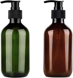 Bouteille de pulvérisateur à pompe pour shampooing en plastique PET transparent vert ambré 100ml-500ml personnalisée - Product Image 2