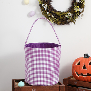 Cesta <span class=keywords><strong>de</strong></span> <span class=keywords><strong>Pascua</strong></span> <span class=keywords><strong>de</strong></span> tela gingham reutilizable, redonda, para la búsqueda <span class=keywords><strong>de</strong></span> huevos, con asa <span class=keywords><strong>de</strong></span> transporte, bolsa <span class=keywords><strong>de</strong></span> almacenamiento forrada multicolor - Product Image 6