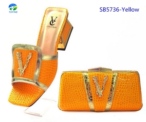 ชุดกระเป๋าและรองเท้าขายดีกระเป๋าถือผู้หญิงมีสไตล์จับคู่กับ<span class=keywords><strong>รองเท้า</strong></span><span class=keywords><strong>ส้น</strong></span>สูง2.20<span class=keywords><strong>นิ้ว</strong></span>สำหรับงานปาร์ตี้ - Product Image 4