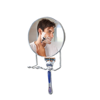 Miroir de rasage portable de 6 pouces avec cadre métallique personnalisé, grossissement 3X, conception à ventouse pour salle de bain ou hôtel