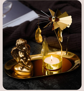 Portacandele per mulino a vento rotante in argento con compleanno a stella <span class=keywords><strong>Vintage</strong></span> portacandele in metallo con giostra - Product Image 5