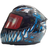 Casque de moto bleu clair en vente directe d'usine, casque intégral personnalisé