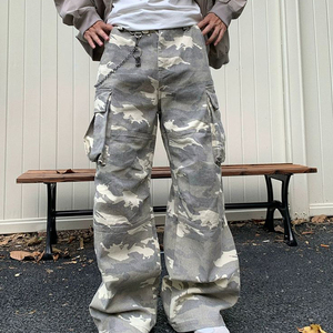 Quần Cargo ống rộng phong cách đường phố nam, chất liệu cao cấp, có túi, kiểu dáng rộng rãi, sản xuất OEM, logo tùy chỉnh. - Product Image 3