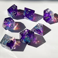 Donjons and Dragons Transparent paillettes polyédriques acrylique DND RPG 7 pièces par ensemble jeu de société dés Style pièces couleur colorée