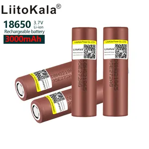 Liitokala hot new original 3.7v 18650 hg2 3000mah continuous discharge 30a lithium rechargeable batteries for drone power tools