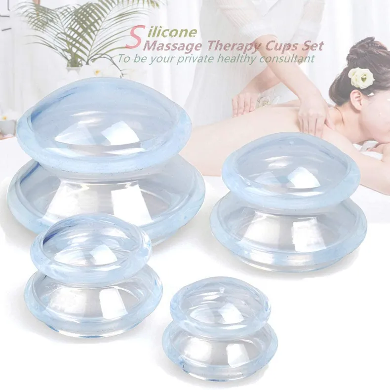 Set di coppettazione in silicone trasparente per uso medico Tazze massaggiatore anti cellulite in silicone facciale