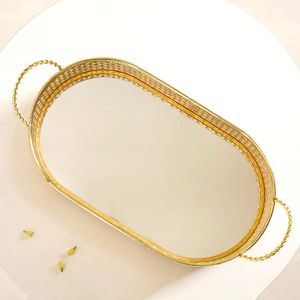 Best Christmas Decor Stainless Steel/Aluminum Tray Hotel Luxury <b>Silver</b>/Gold Metal <b>Mirror</b> Tray Decorative Serving Custom Tray - Product Image 5
