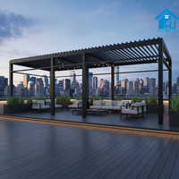 Pergola bioclimatique en aluminium Sweet Home, grande taille, robuste, avec toit à lames motorisé sur mesure, solution tout-en-un pour terrasse extérieure