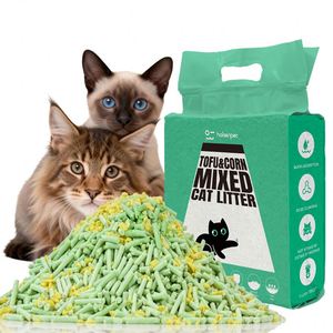 Échantillons Gratuits Litière pour Chat en Tofu et Maïs, Fournisseur d'Usine, OEM Personnalisé, Agglomérante, Sans Poussière, Biodégradable, Vente en Gros - Product Image 1