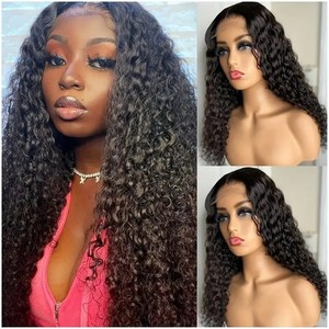 Perruque Lace Front Longue Bouclée Jerry Naturelle Pré-Plumée en Fibre Haute Température Résistante à la Chaleur pour Blond Miel - Product Image 3