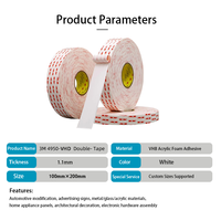 Für 3M 4950 Selbstklebendes Acrylschaum-Klebeband Hitzebeständiger Druckempfindlicher Klebstoff für Automobil-Metallteile Karton