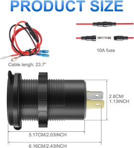 <span class=keywords><strong>Prise</strong></span> <span class=keywords><strong>USB</strong></span> 12 volts <span class=keywords><strong>prise</strong></span> de voiture ronde Triple Port double PD3.0 <span class=keywords><strong>USB</strong></span>-<span class=keywords><strong>C</strong></span> et Charge rapide <span class=keywords><strong>3</strong></span>.0 <span class=keywords><strong>prise</strong></span> de voiture <span class=keywords><strong>USB</strong></span> ronde pour voiture 12v24v - Product Image 6
