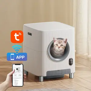 Caja de arena automática para gatos de gran capacidad, Monitor de vídeo, eliminación de olores, Control por aplicación, caja de arena para gatos autolimpieza o varios gatos