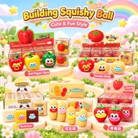 Balle Squishy Faite Main en Blocs de Construction, Jouet Anti-Stress en Vaseline Très Vendu, Petit Cadeau de Vacances