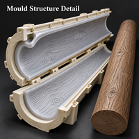 Moule en polyuréthane Tietuo C295-G2 pour colonne décorative en bois, coque en résine + noyau en silicone, spécialiste des moules en polyuréthane à démoulage facile