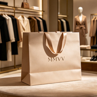 Sacs shopping personnalisés en papier kraft avec logo imprimé, poignées, sacs cadeaux de luxe pour les marques de vêtements et la vente au détail