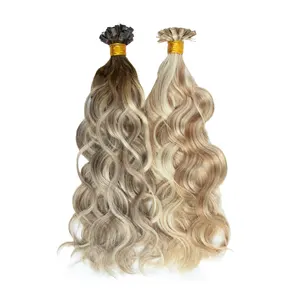 Wholesale real human hair double drawn remy small k tip hair extensions human hair vendor