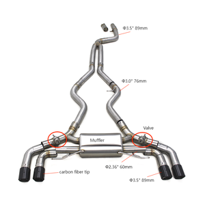 BMW M340i/m340 m440i g20 G22 3.0t 2019-2024 स्टेनलेस स्टील कैटबैक सिस्टम ट्यूनिंग मफलर - Product Image 1
