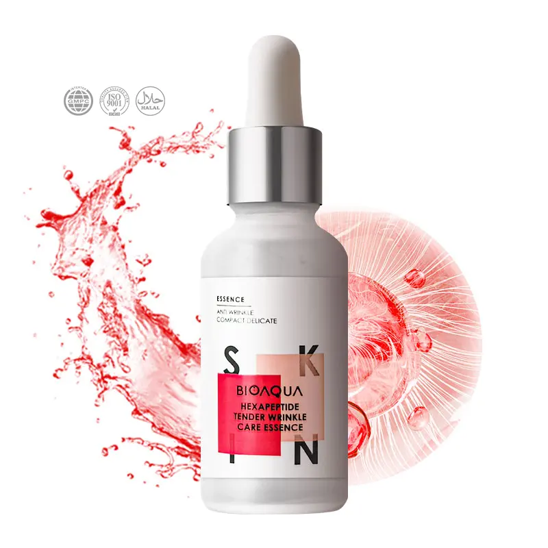 Nhãn hiệu riêng chăm sóc da Hydra ẩm mụn loại bỏ chống lão hóa vitamin C huyết thanh Peptide axit hyaluronic làm trắng huyết thanh