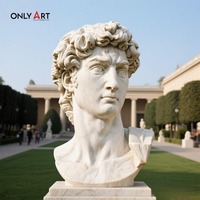 Art abstrait nordique Figure David Statue décoration artisanat Renaissance Sculpture ornements grand marbre David visage Sculpture