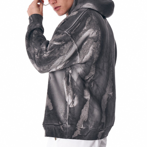 Felpa con Cappuccio Personalizzata in Cotone 100% - <span class=keywords><strong>Design</strong></span> Oversize Tie-Dye con Tasca, Taglie Grandi - Product Image 3