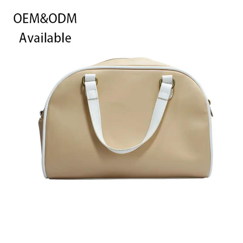 Customized Logo Pu Leather Beautiful Hand Bag Plain Travel Tote Bag Portable Fashion Woman Handbag Luxury