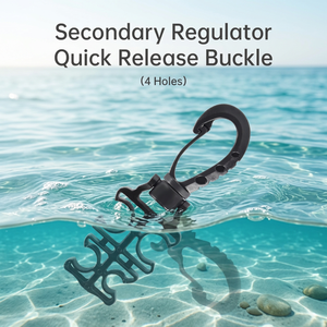 4‑Holes Scuba <b>Diving</b> <b>Regulator</b> Quick Release Buckle 360° Rotatable <b>Diving</b> Hose Keeper Clip For Underwater Breathing Hoses - Product Image 1