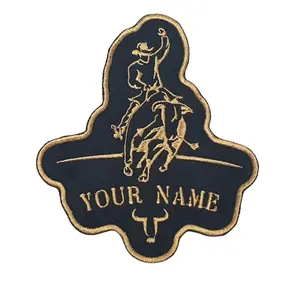 Custom Bull Rider Rodeo Name Patch Custom design Cowboy Iron on Embroidery Patch