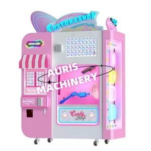 Automatic pink cotton candy floss sugar maker vending machine commercial