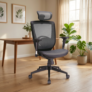 Silla Ejecutiva Ergonómica con Diseño Moderno, Altura Ajustable, Reposabrazos, Base Giratoria, Mecanismo de Inclinación, Malla Transpirable para Oficina en Casa - Product Image 1