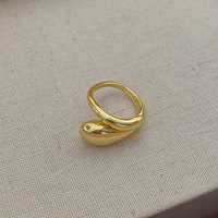 Bijoux fantaisie, bague géométrique en forme de goutte d'eau, personnalisable, ouverture réglable, bague brillante, double couche, pour femmes